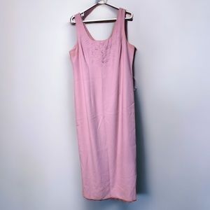 Lori Ann Montreal Pink Long Sleeveless Tank Maxi Dress Bead Detail neck …